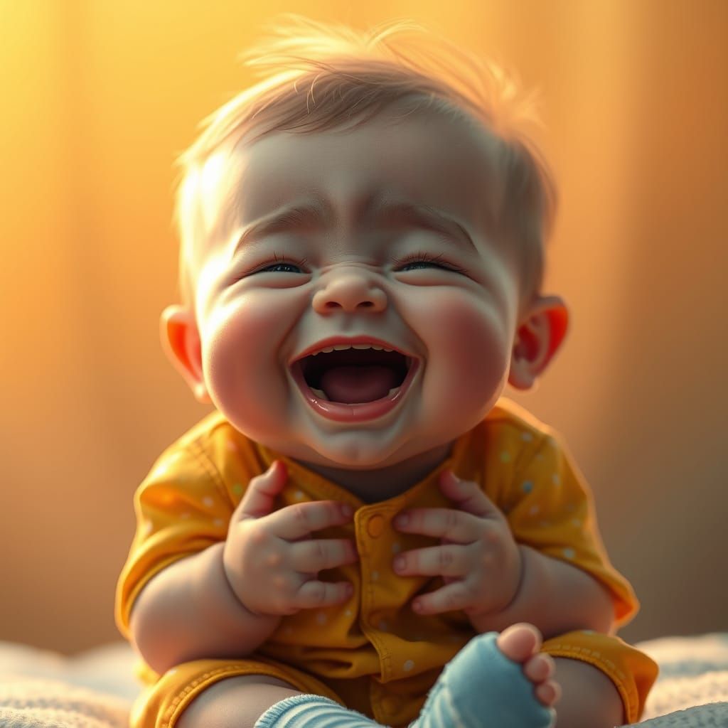 Cherubic Baby Boy in Unbridled Laughter