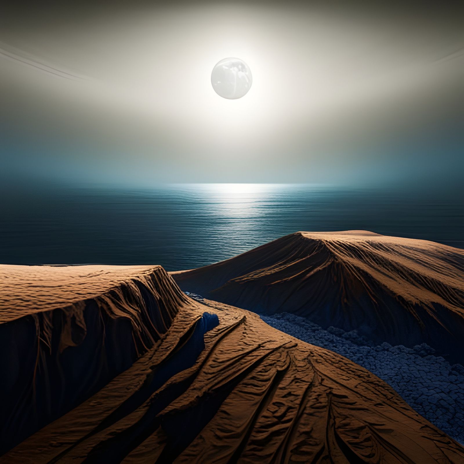 Mare Nostrum on the Moon, with view on Earth in the sky deta...