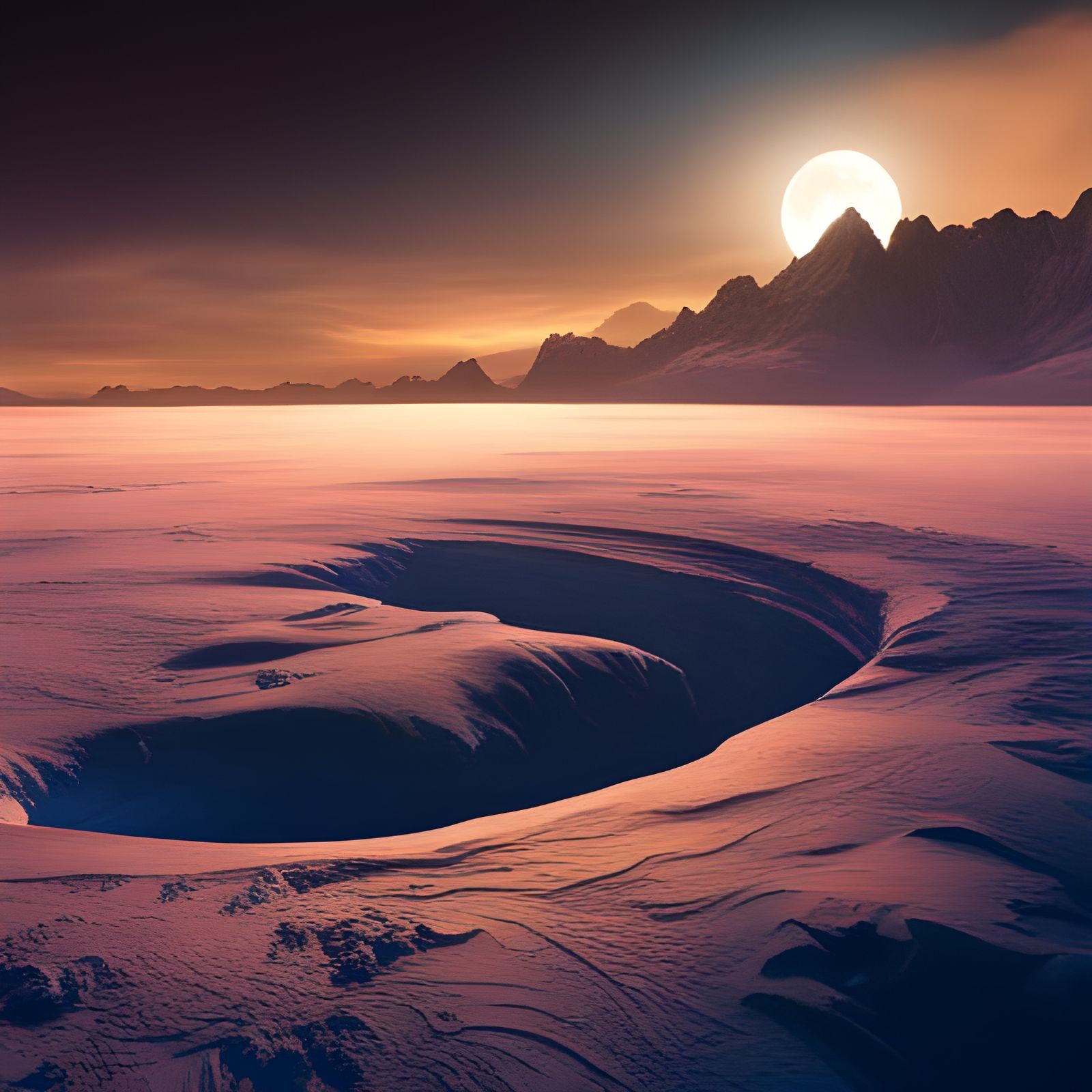 Mare Nostrum on the Moon, with view on Earth in the sky deta...
