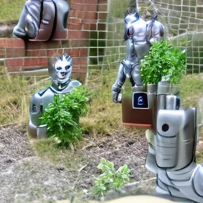 Cyberman is proud of his herb garden