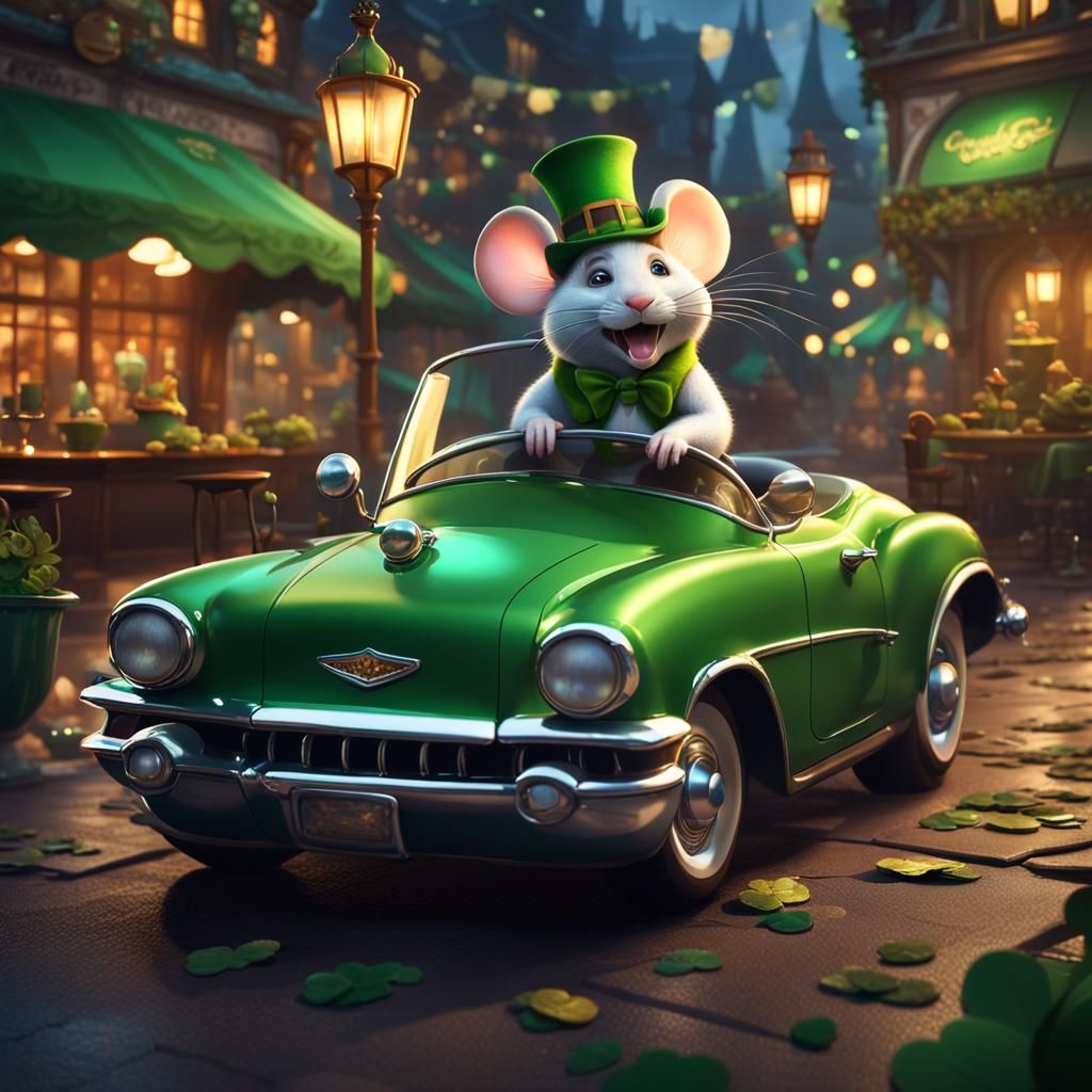 A full size sweet fluffy cartoon style mouse with big eyes a...