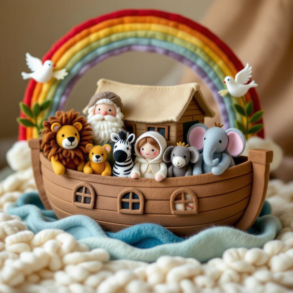 Noah’s Ark Felted Friends  by @zephyrael