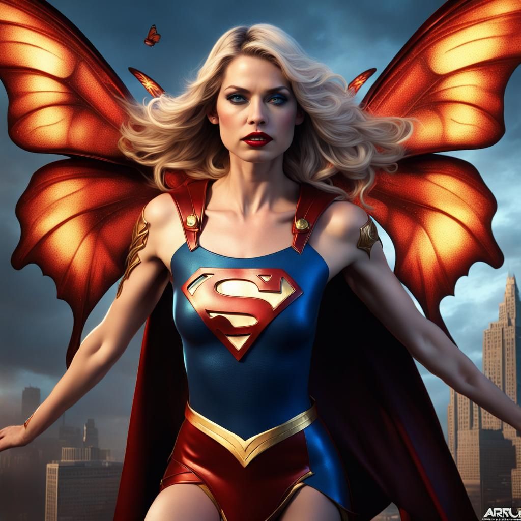 Supergirl Photoshoot closeup that is the mix of the styles o...