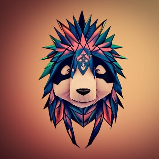 A panda Apache chief with tatoo 
Studio Ghibli, Anime Key Vi...