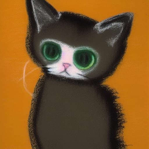 Pastel, kitten, nighttime