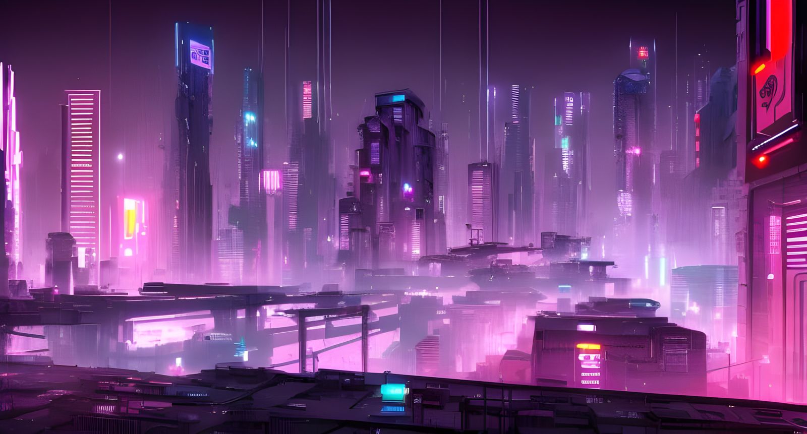 Cyberpunk City Landscape - AI Generated Artwork - NightCafe Creator