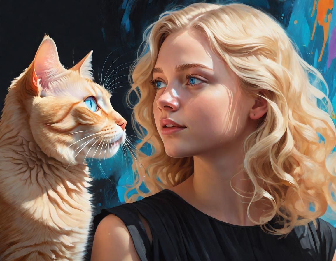 Girl & cat
