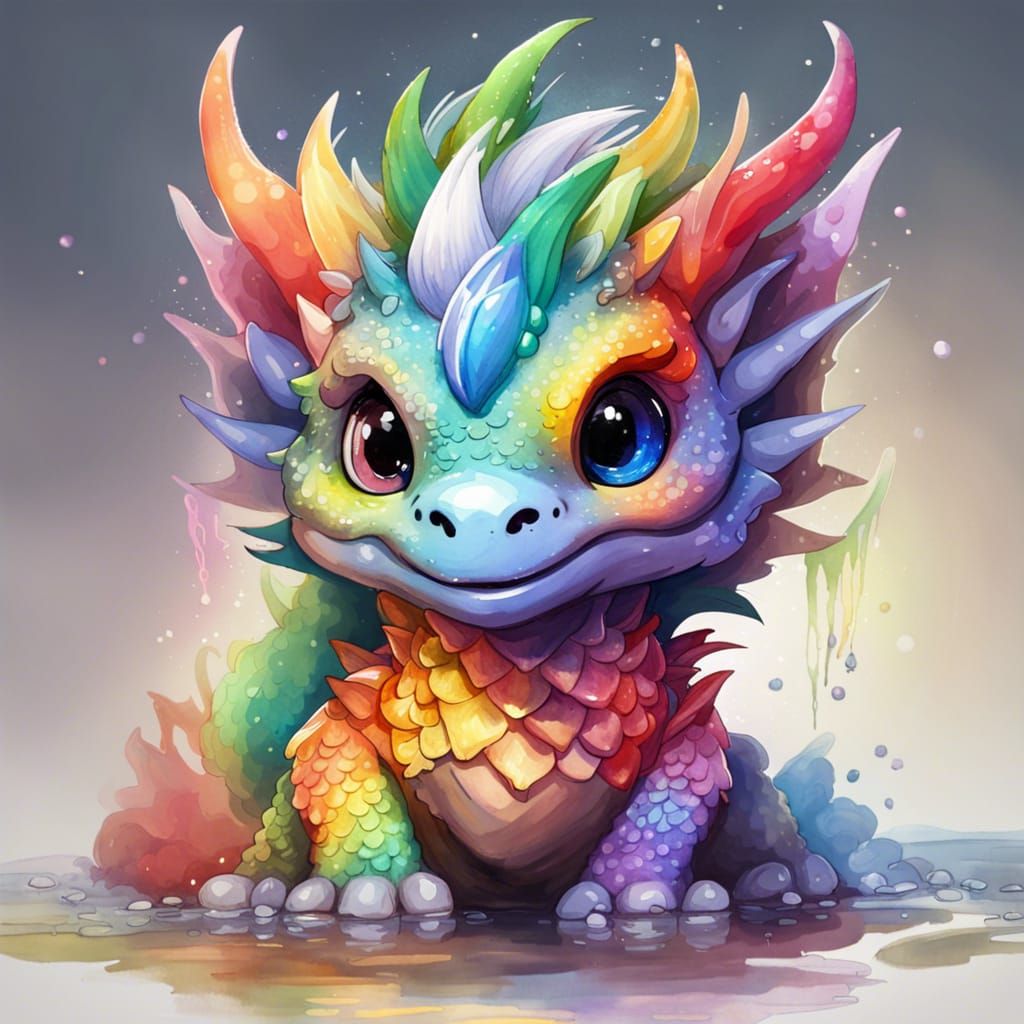 Rainbow Dragon - AI Generated Artwork - NightCafe Creator