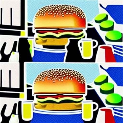 Burger eating people with mustard and pickles and melty chee...