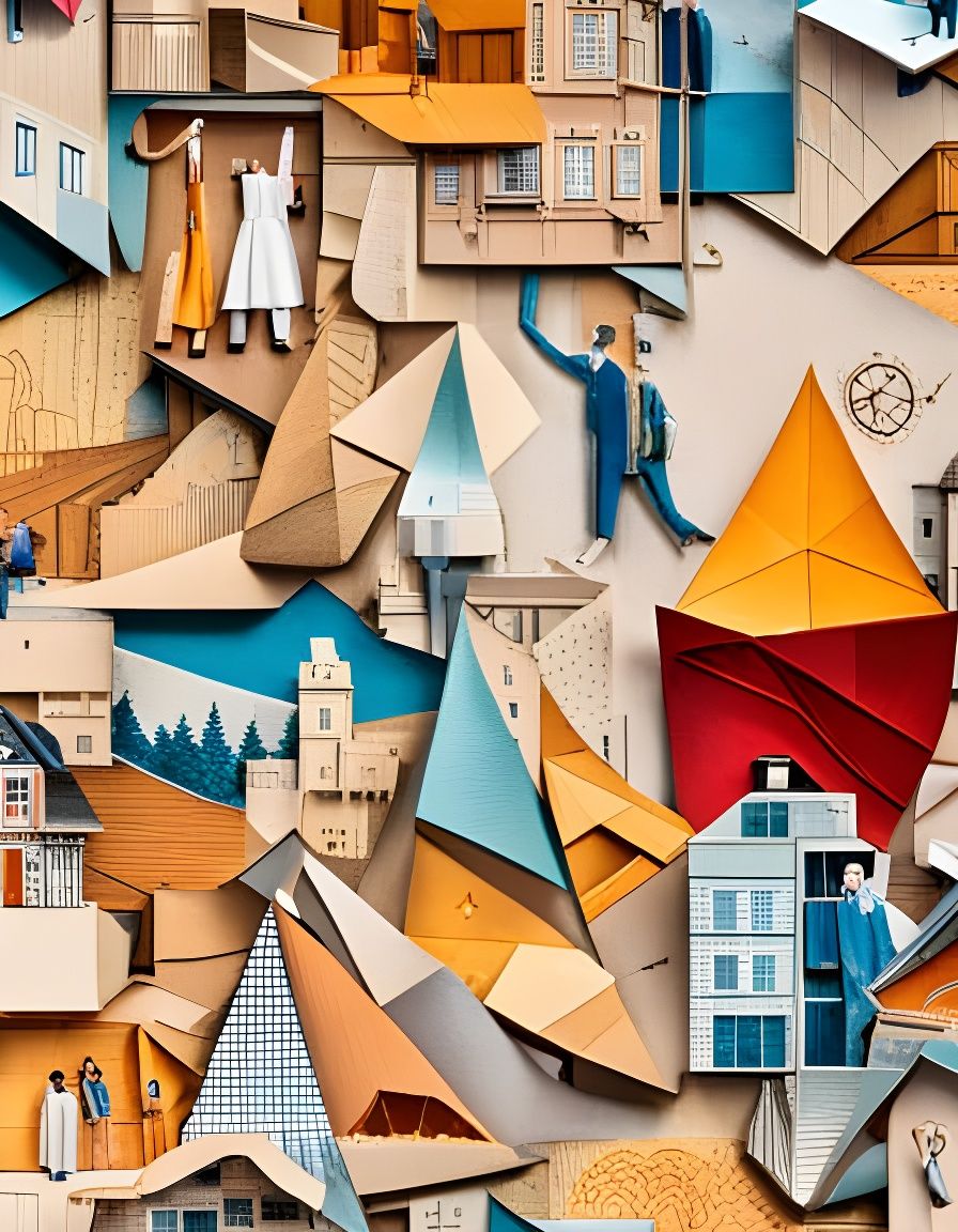 Art paper collage of a family's life   by @Mairi Thompson