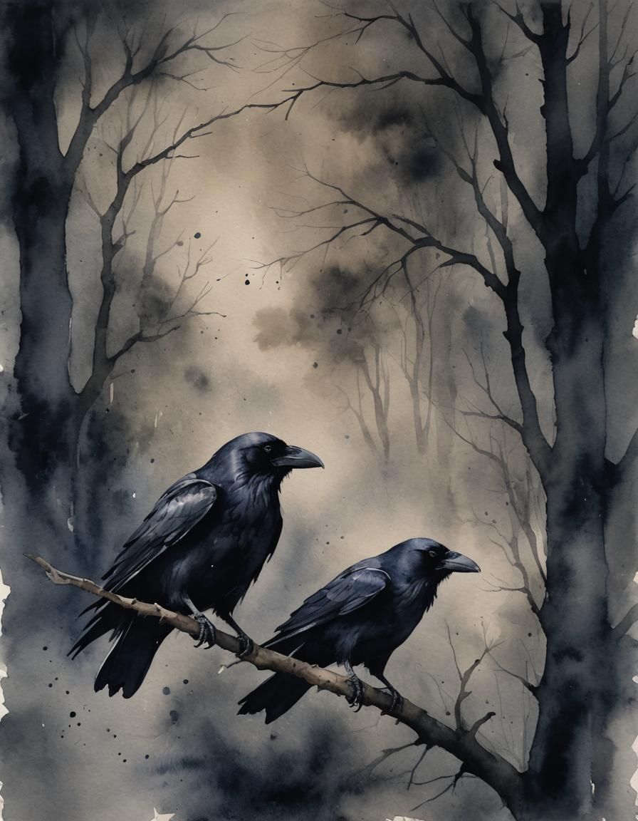 Ravens in the dark forest  by @Isaac