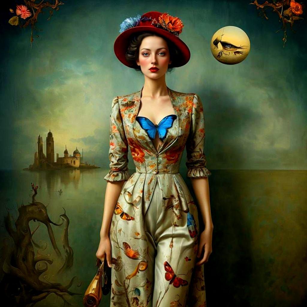 Surrealist Beauty in Vortex of Dreams