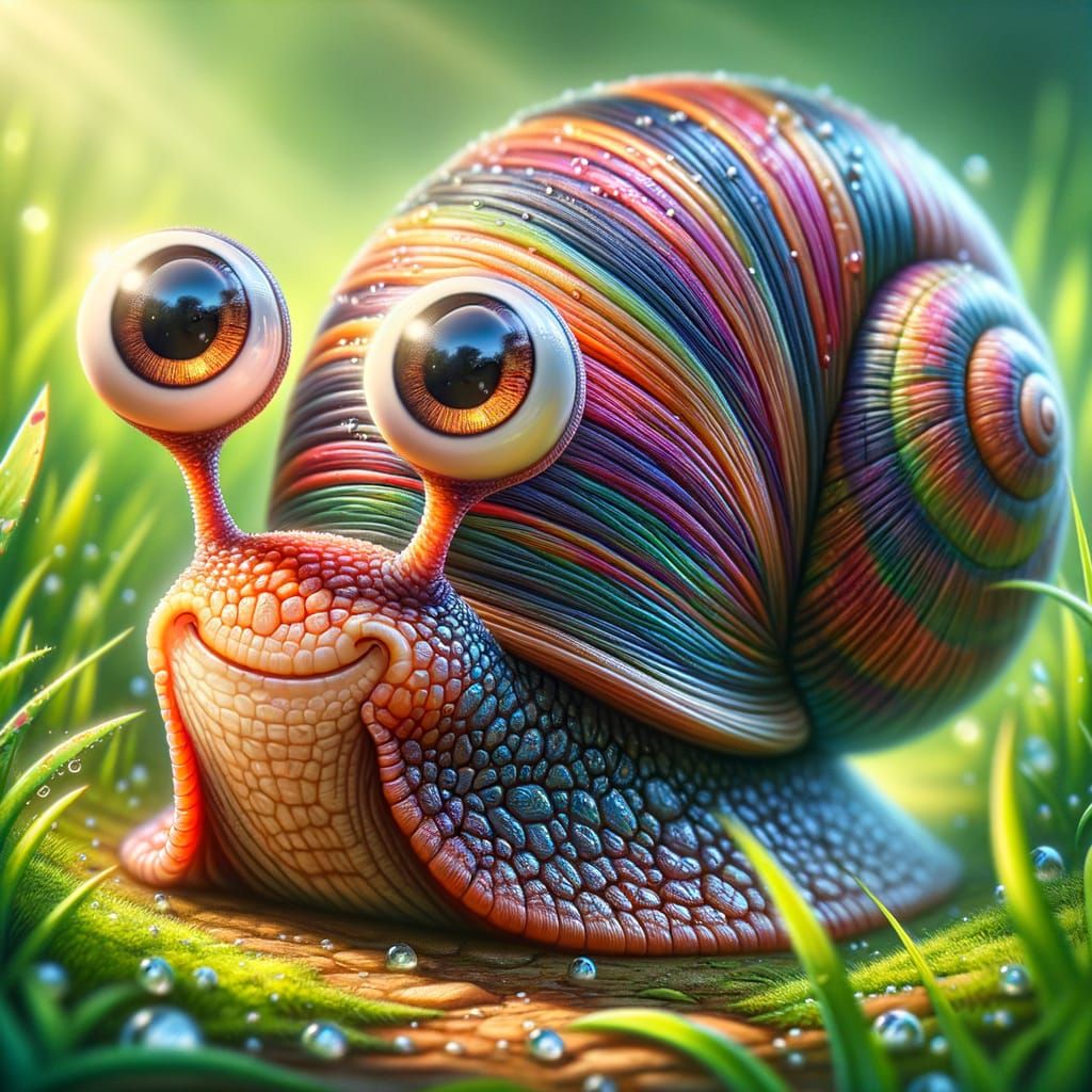 Happy Little Snail  by @Shywolf