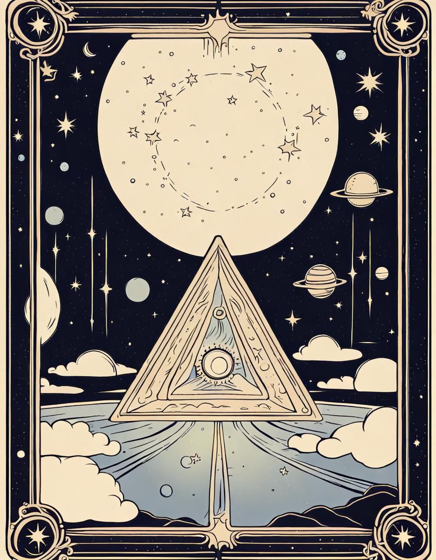 tarot card with and illustration of the limit between the sk...