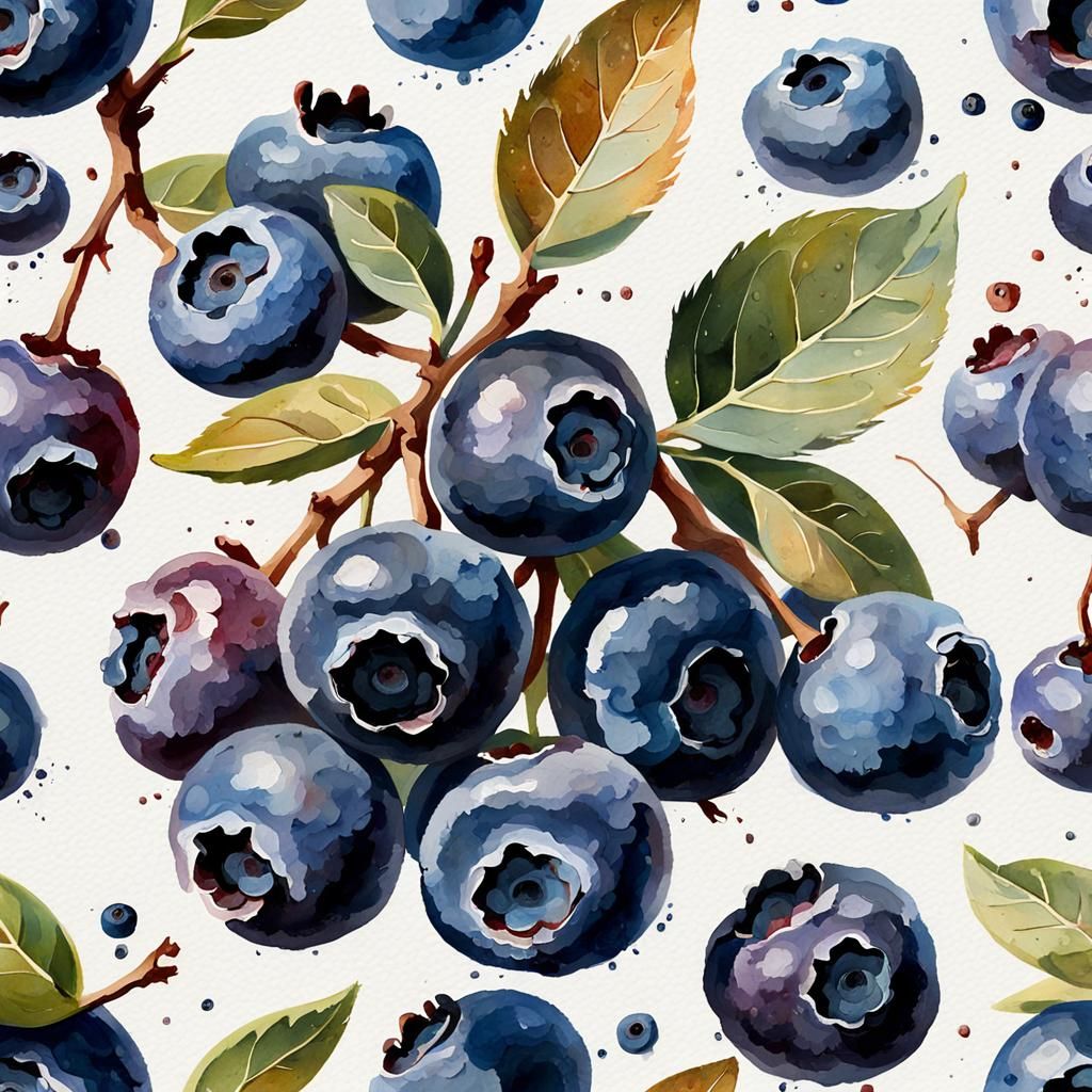 A coarsely detailed ripe twig
 blueberries on a white backgr...