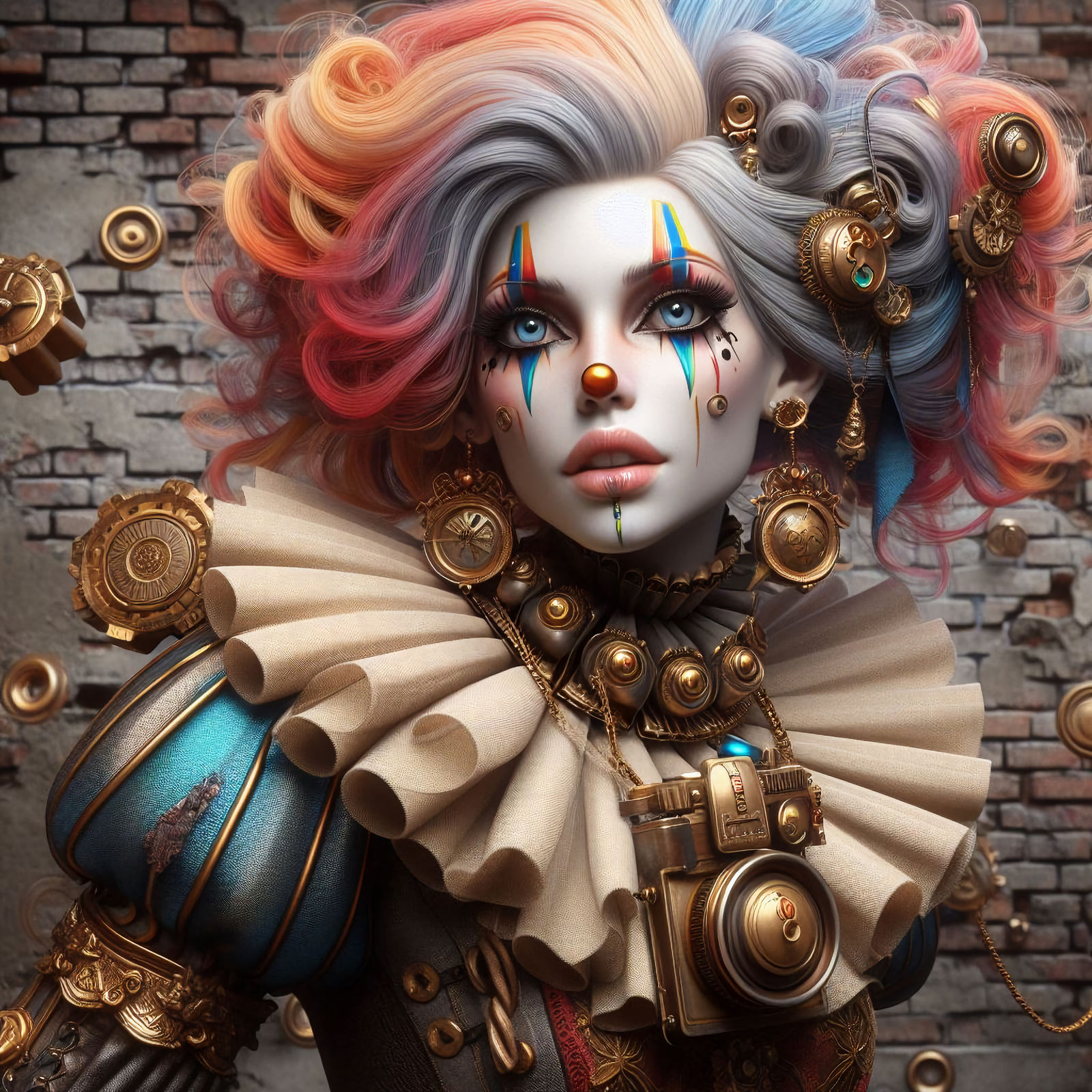 Steamunk female clown
