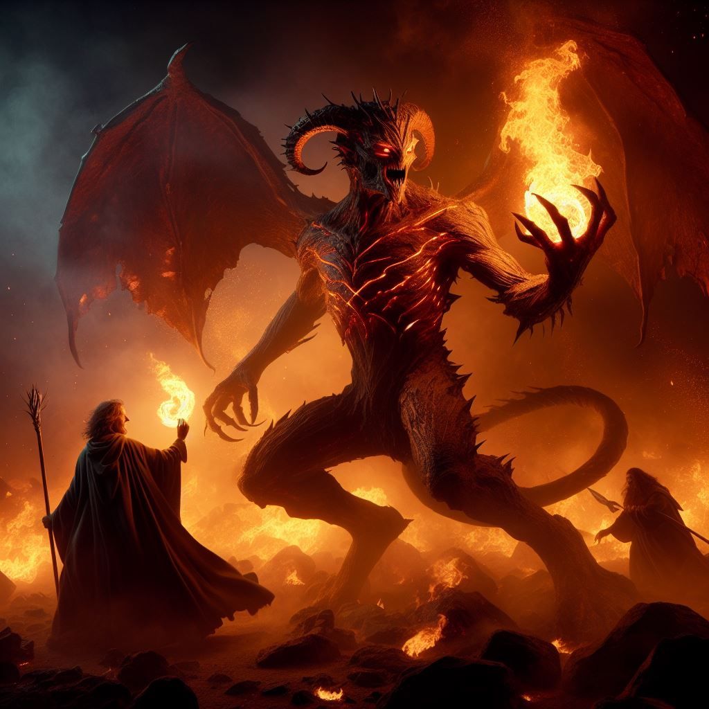 Fire demons of early ages in Middle-Earth