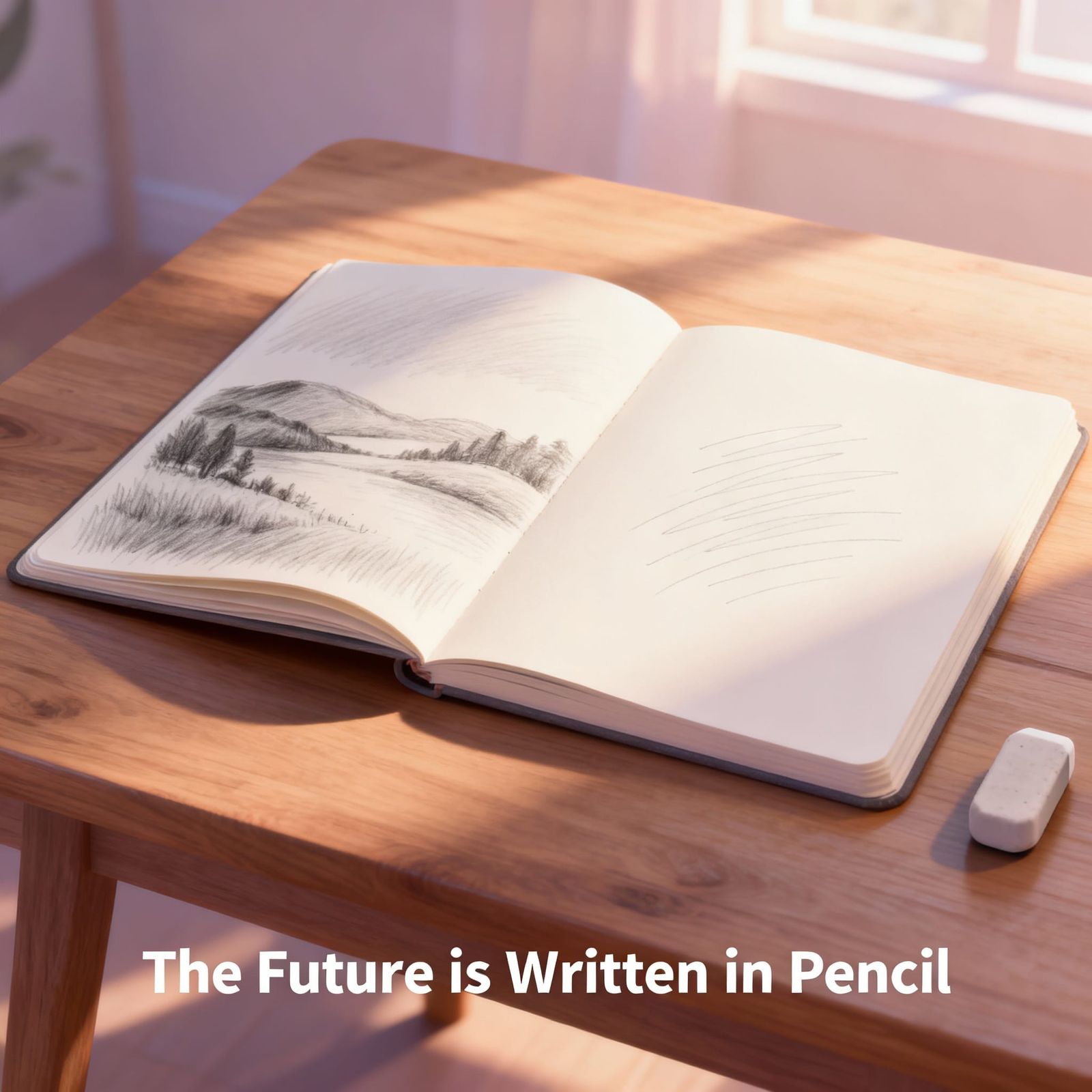 Conceptual Art: Future Written in Pencil Sketchbook