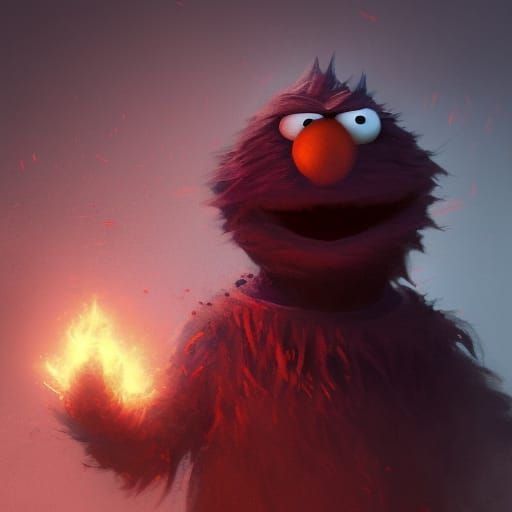 elmo from sesame street as an evil wizard - AI Generated Artwork ...