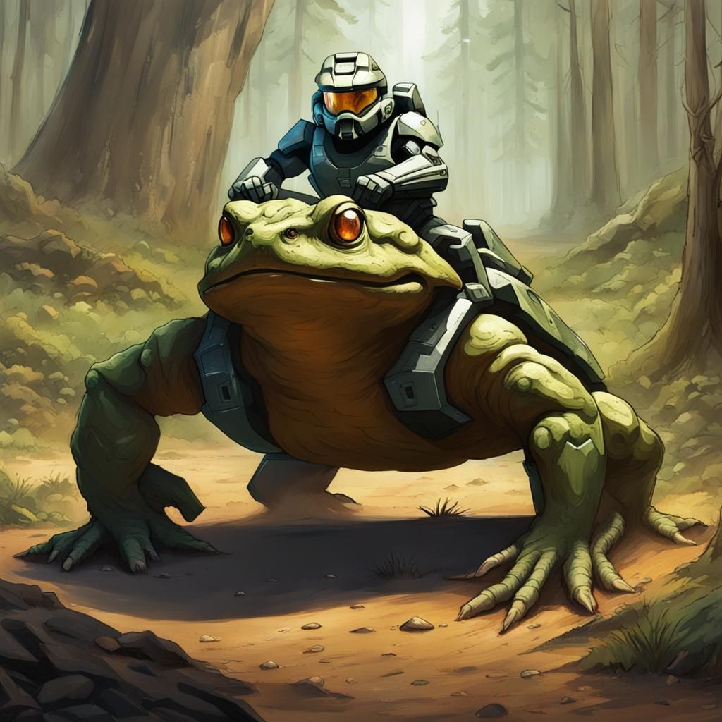 halo Spartan riding a giant toad