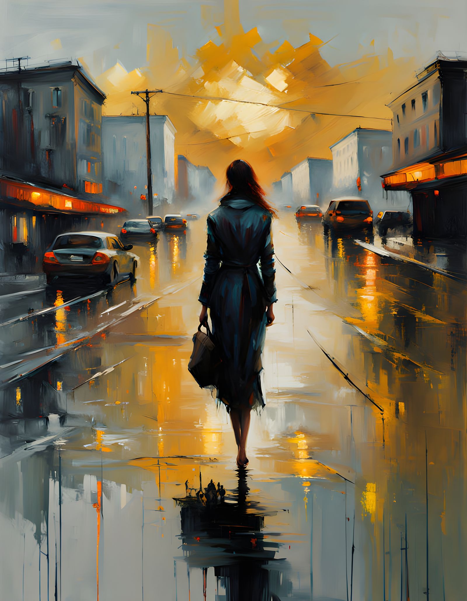 Jeremy Mann + Richard Schmid + solitude atmosphere, where Mann's gestural abstraction creates turbulent ...  by @Kaddafi