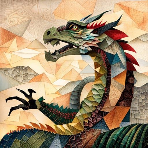 Collage dragon  by @Rhodies