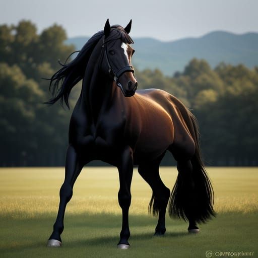 סוס על חוף מביט בגלי הים - Start Image 2