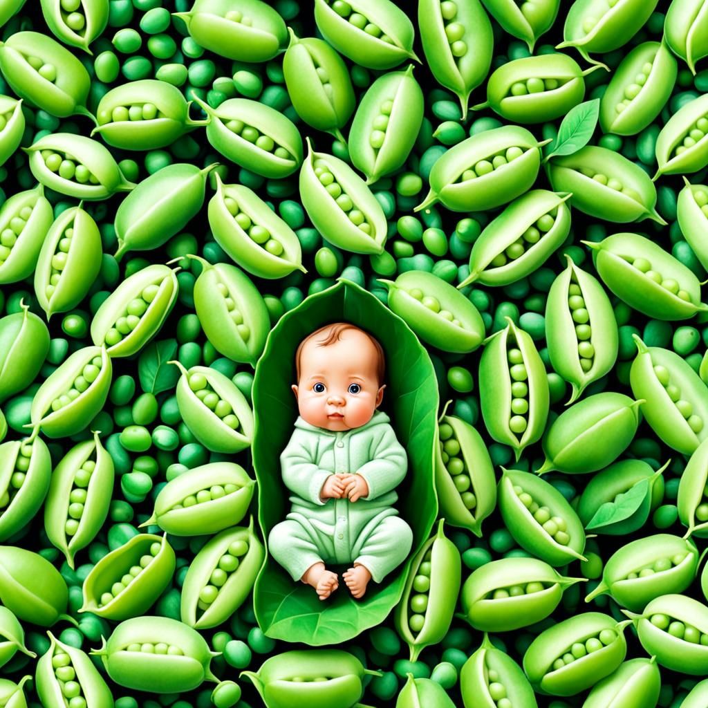 Adorable Baby in a Peapod