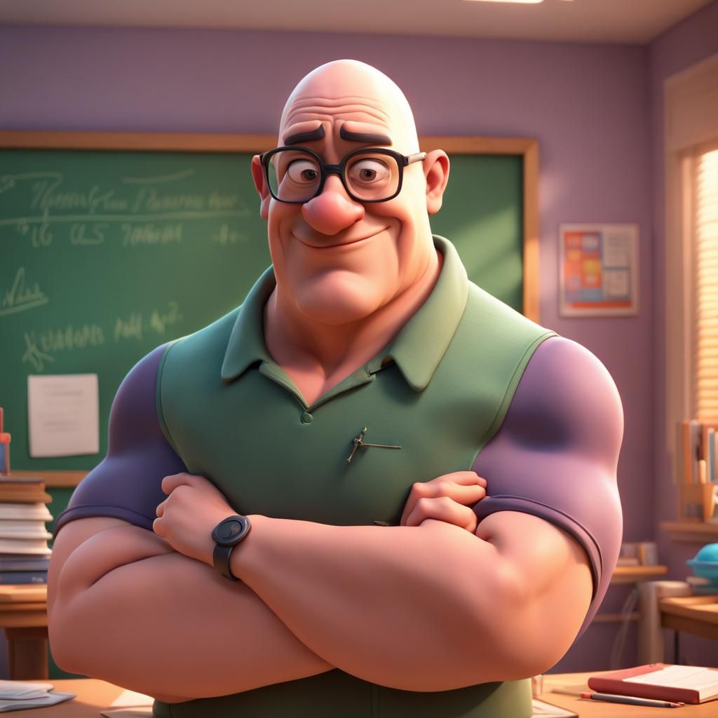 40 Year Old Man Bald Teacher Glasses Huge Muscles Slightly Chubby 40-year-old-man-bald-teacher-glasses-huge-muscles-slightly-chubby