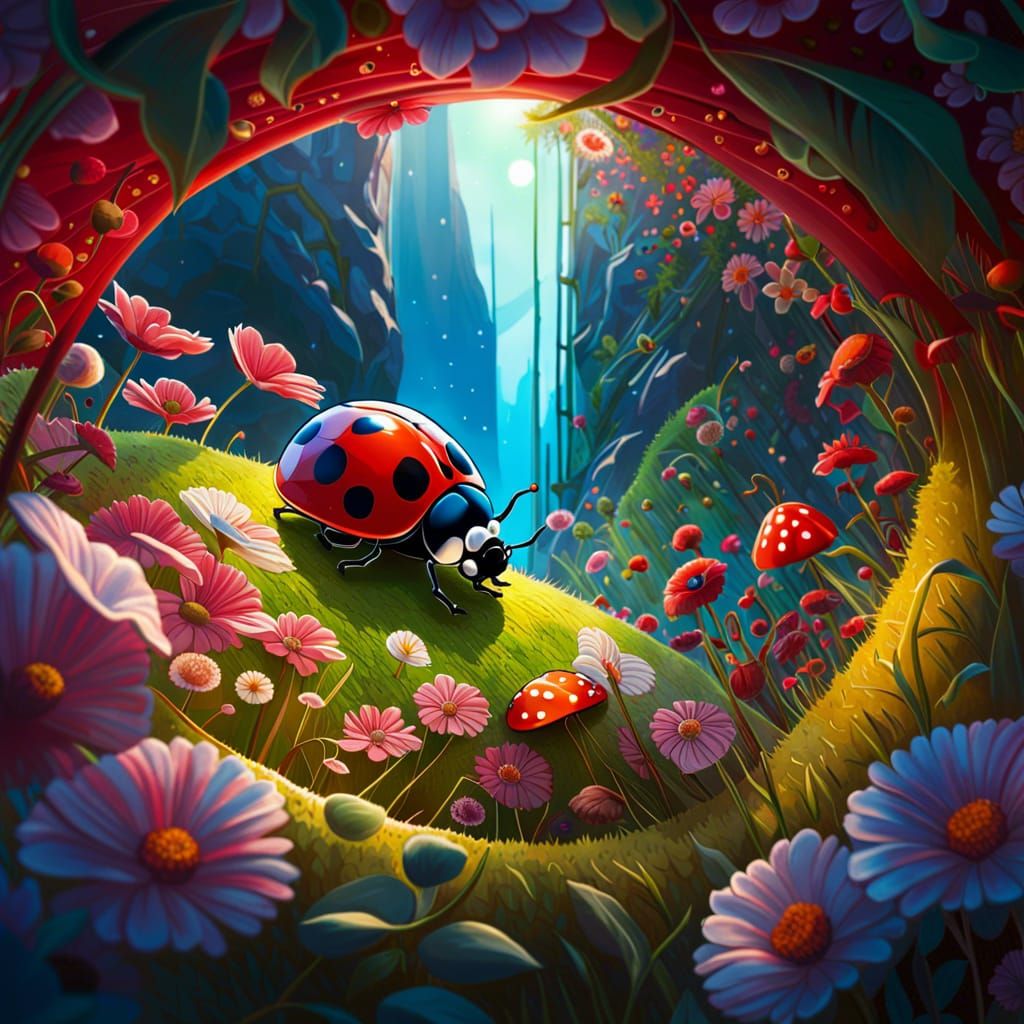 Ladybugs view - AI Generated Artwork - NightCafe Creator