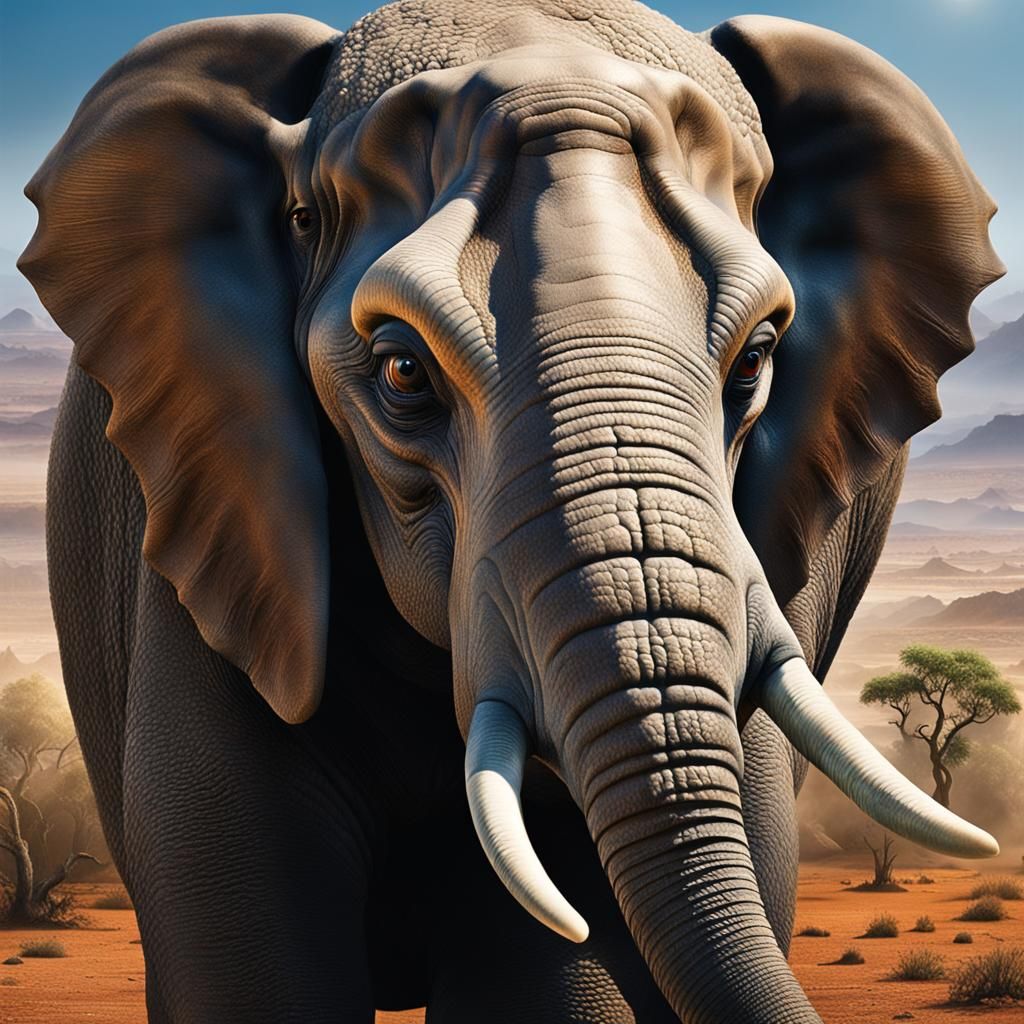 Elephantine Sauropod Hybrid Extraterrestrial - AI Generated Artwork ...