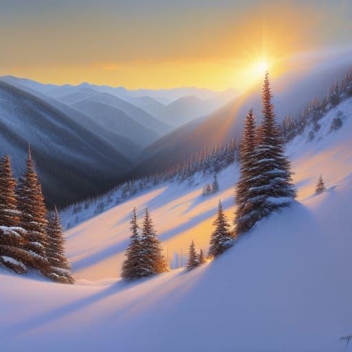 Snowy Scene AI Generated Artwork NightCafe Creator