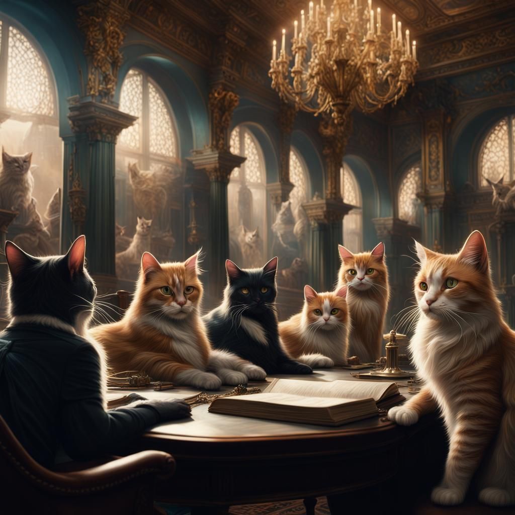 Cats Have Taken Over Congress - AI Generated Artwork - NightCafe Creator