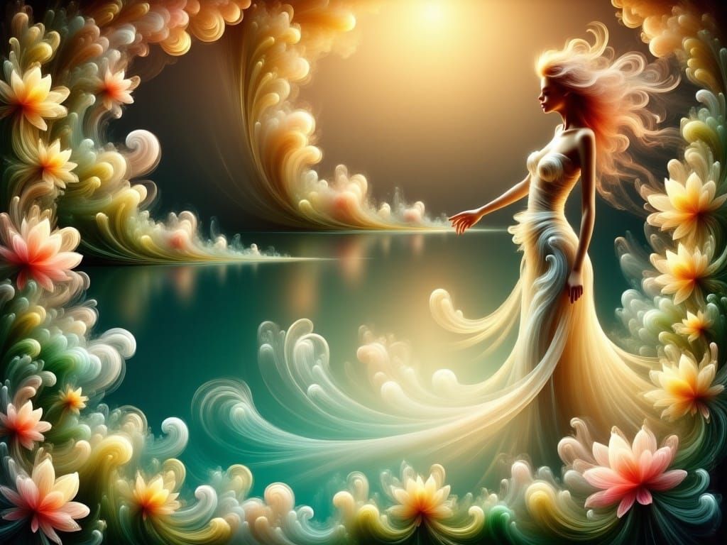 Woman and the lake I  by @Dana