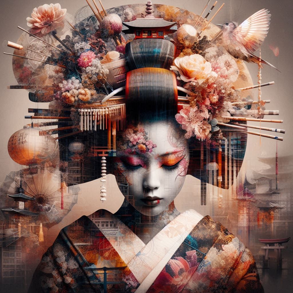 double exposure beautiful fantasy portrait landscape..