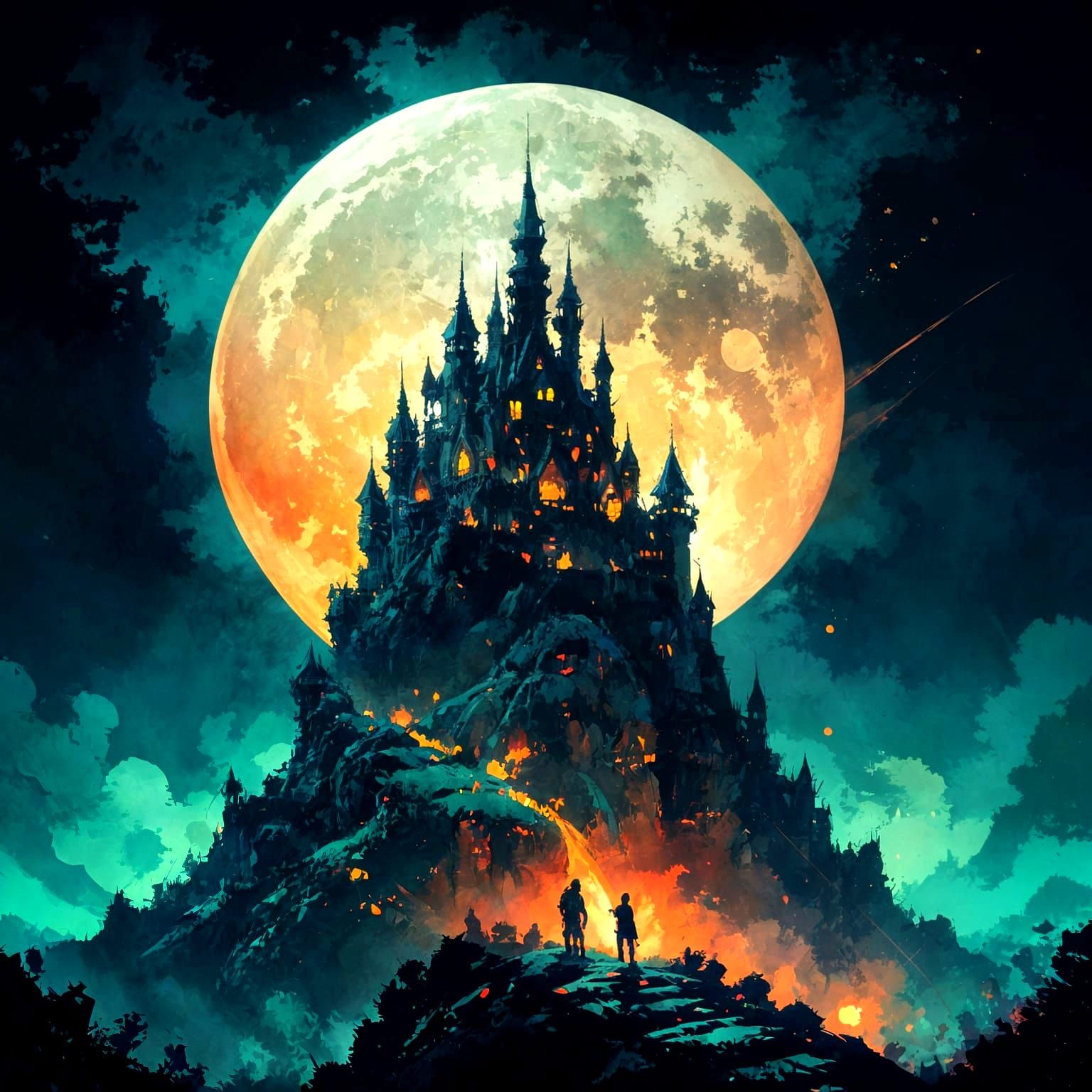 Moonlit Castle   by @1cheesepuff