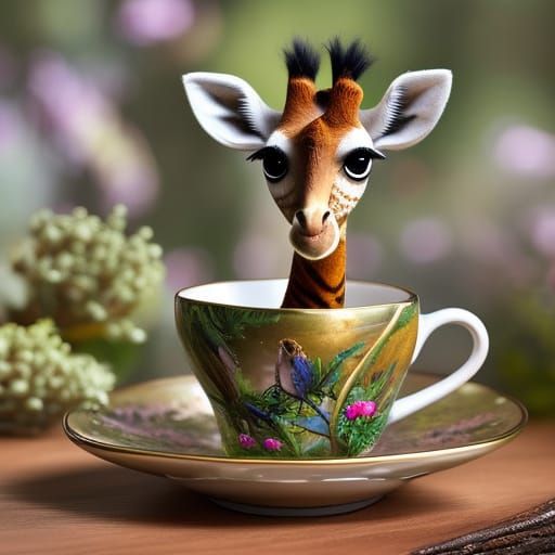 Giraff in a cup  by @Manchchango