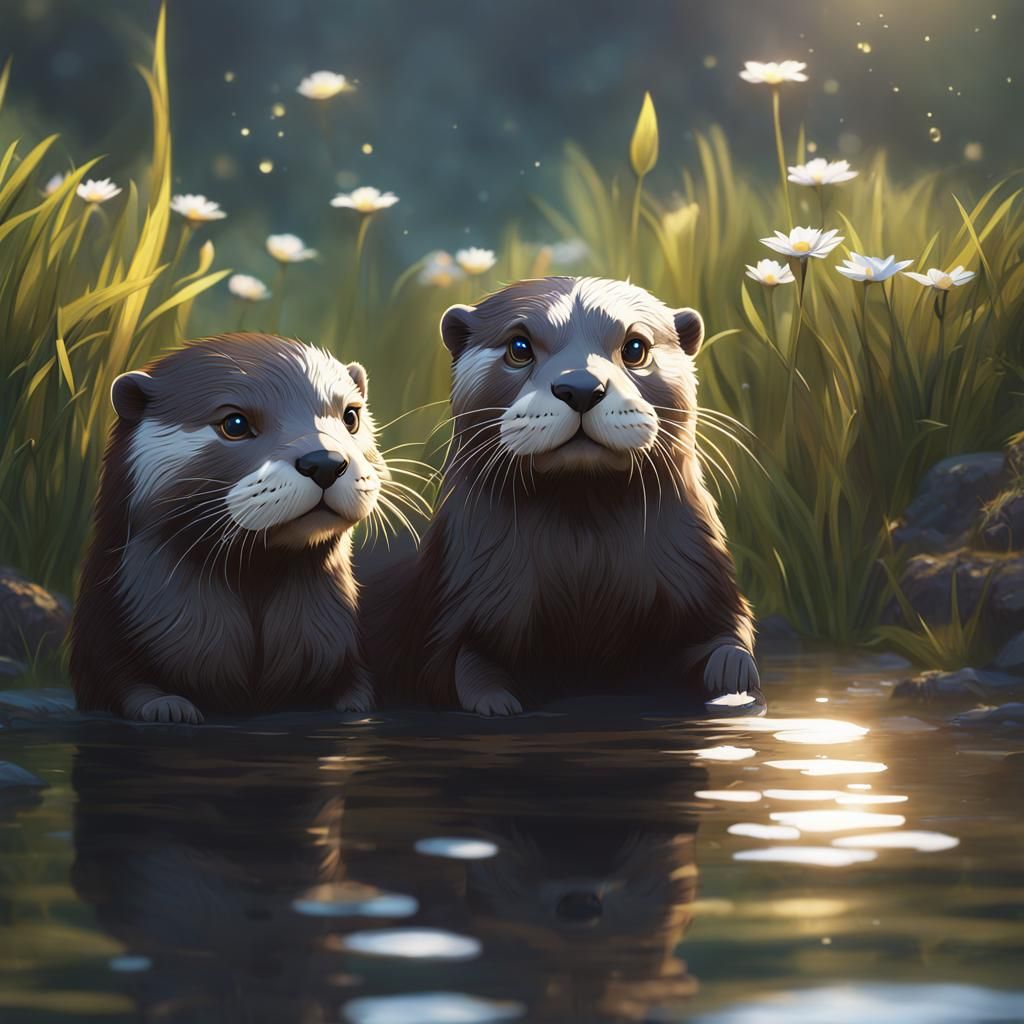 Otters  by @Zabrie