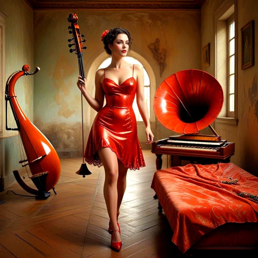 Eccentric Lady Shines in Vibrant Surrealistic Scene