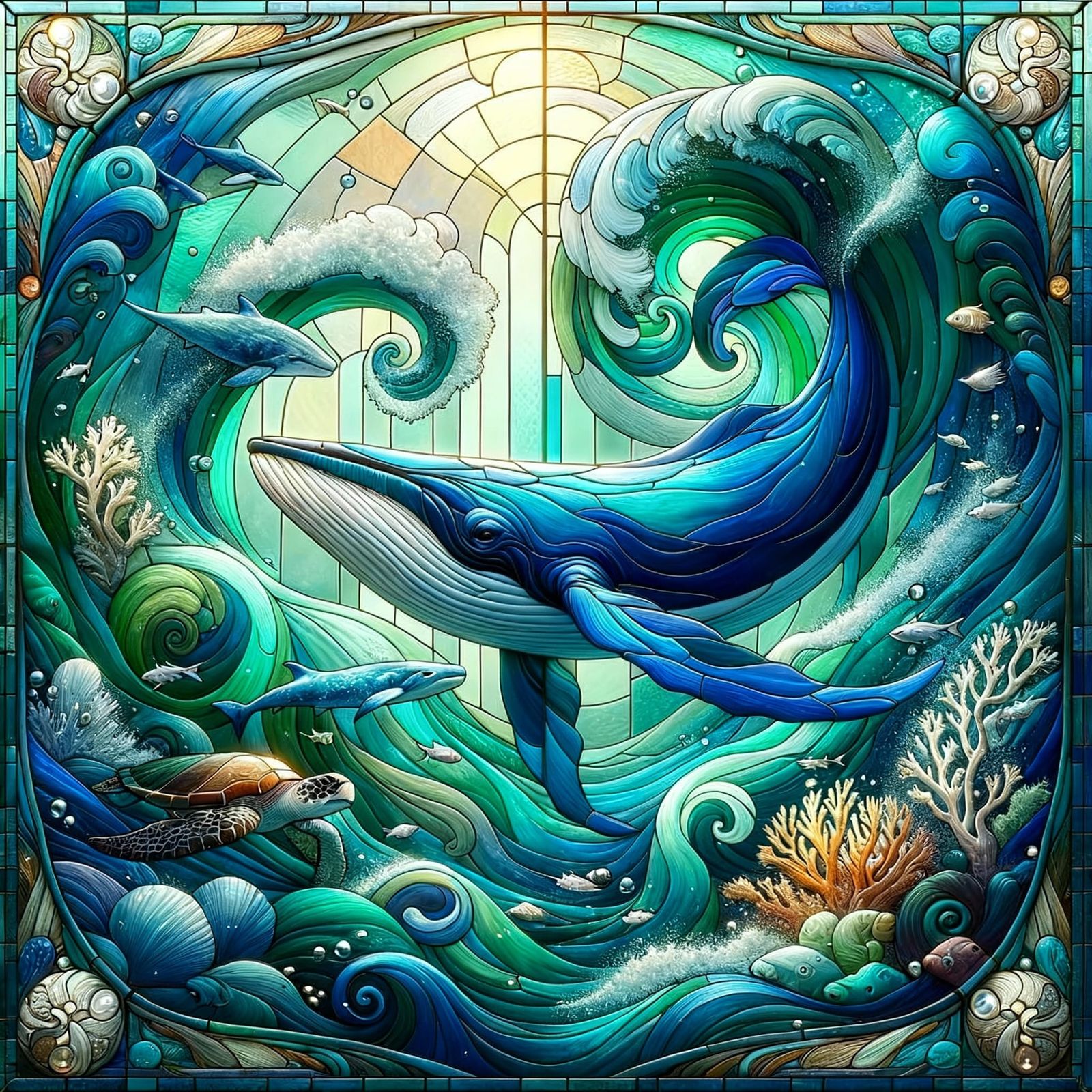 Stained glass ocean  by @ArwenEvenstar