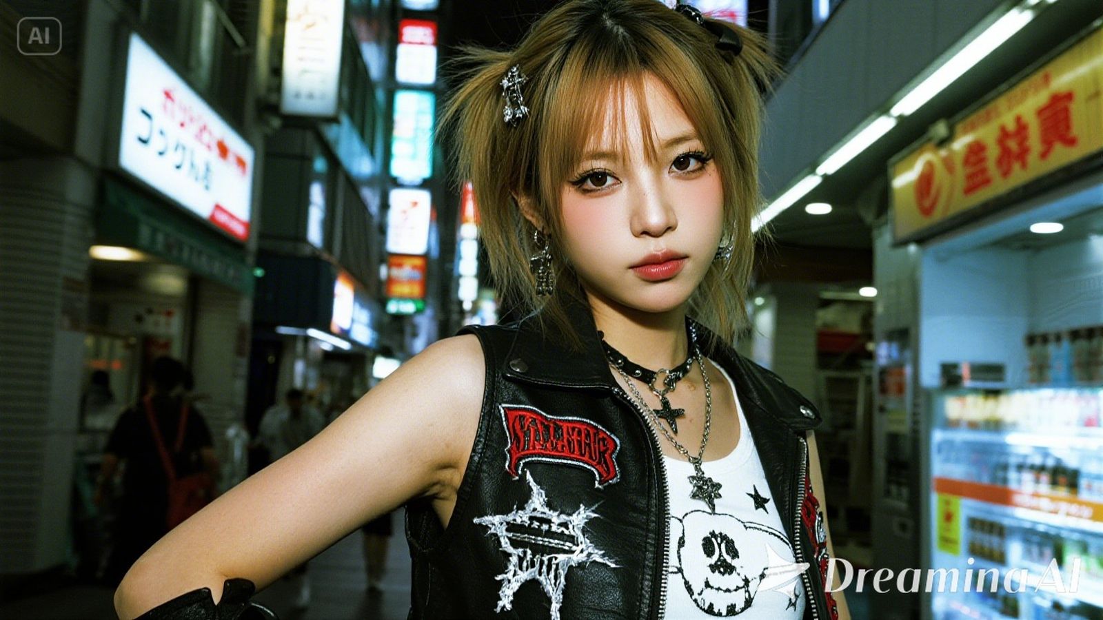 punk gyaru girl in Okinawa, Shibuya and Harajuku style