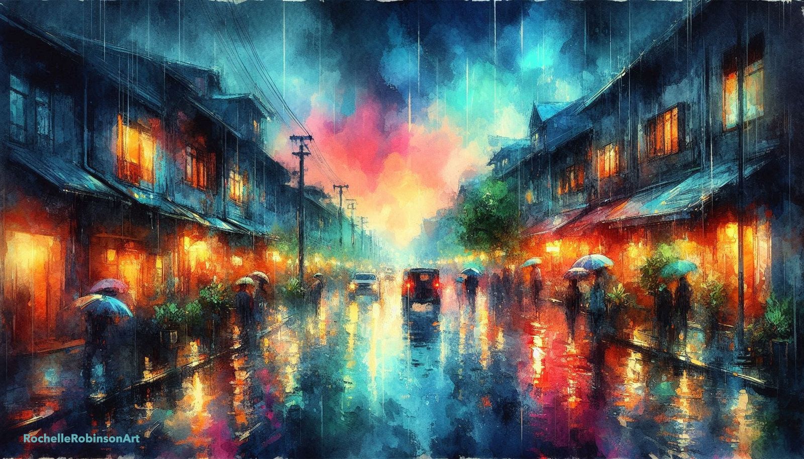 Rainy Night  In The City