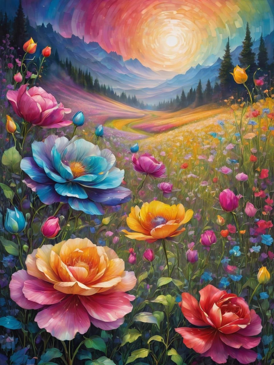 sunset in the mountains
