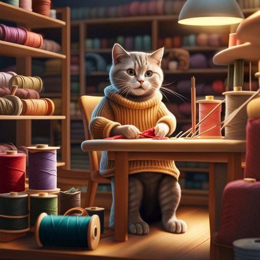 Cat seamstress   by @David Myers