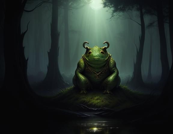 A bullywug in a swamp. A bullywug in a swamp. a masterpiece,...