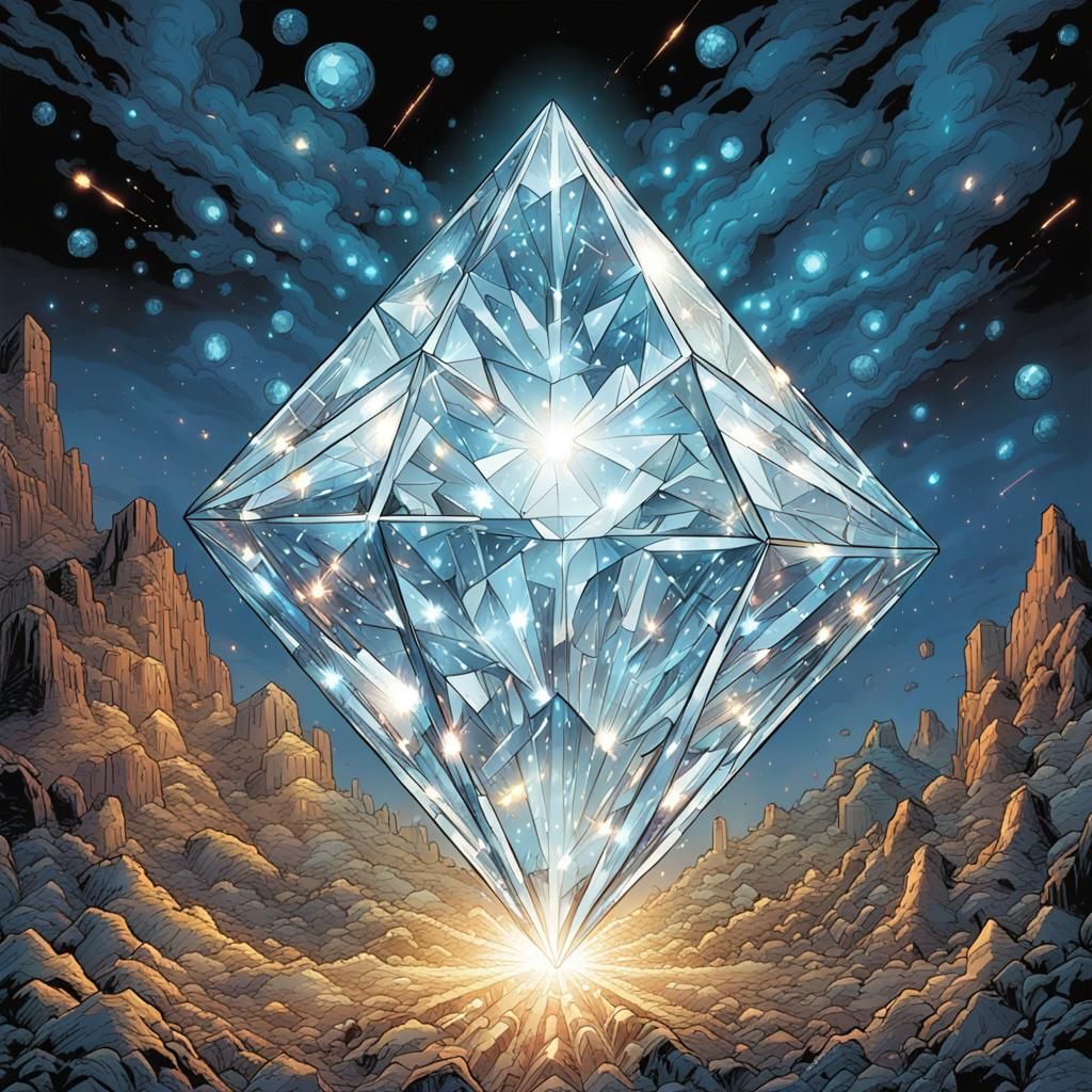 Gros Diamant blanc translucide qui brille de milles feux de ...