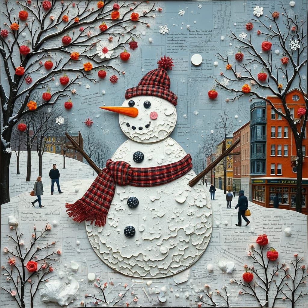 Festive snowman wishing everyone holiday cheer.
