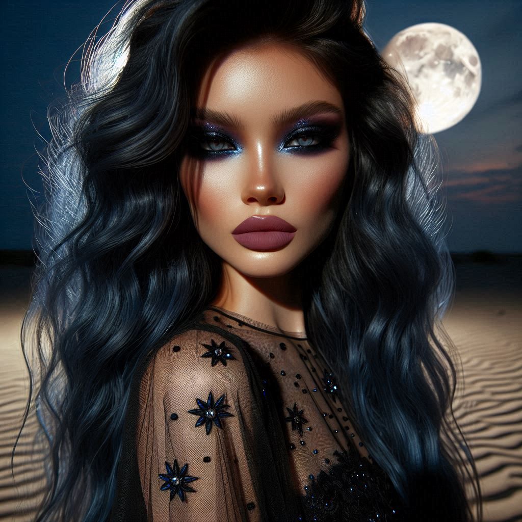 “Moonlit Siren: Glamour Beneath the Full Moon” 💫 Dark mysti...