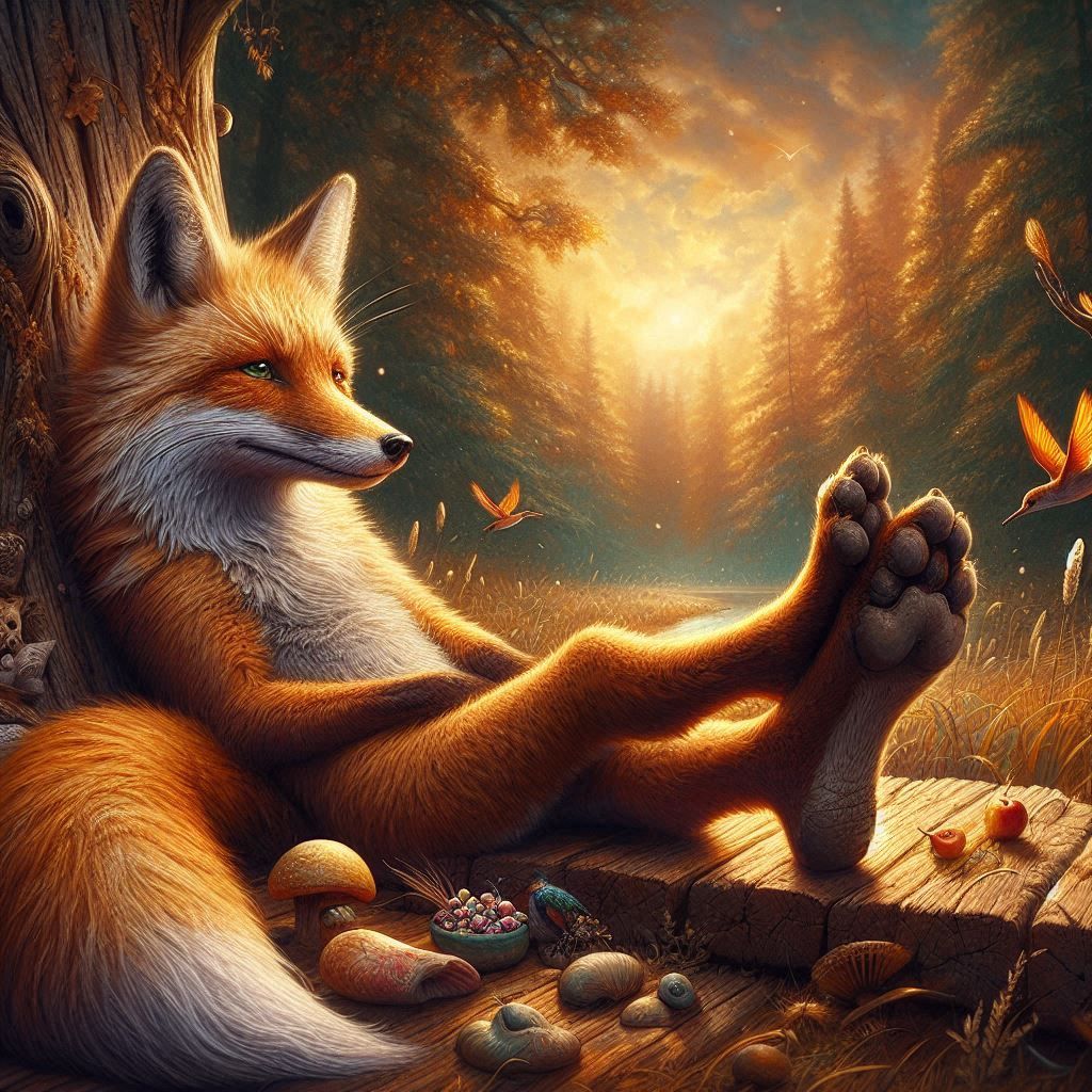 relaxed fox
