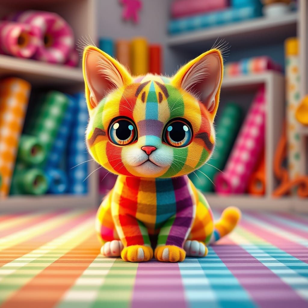 Gingham Kitty  by @ImaginatorLucy